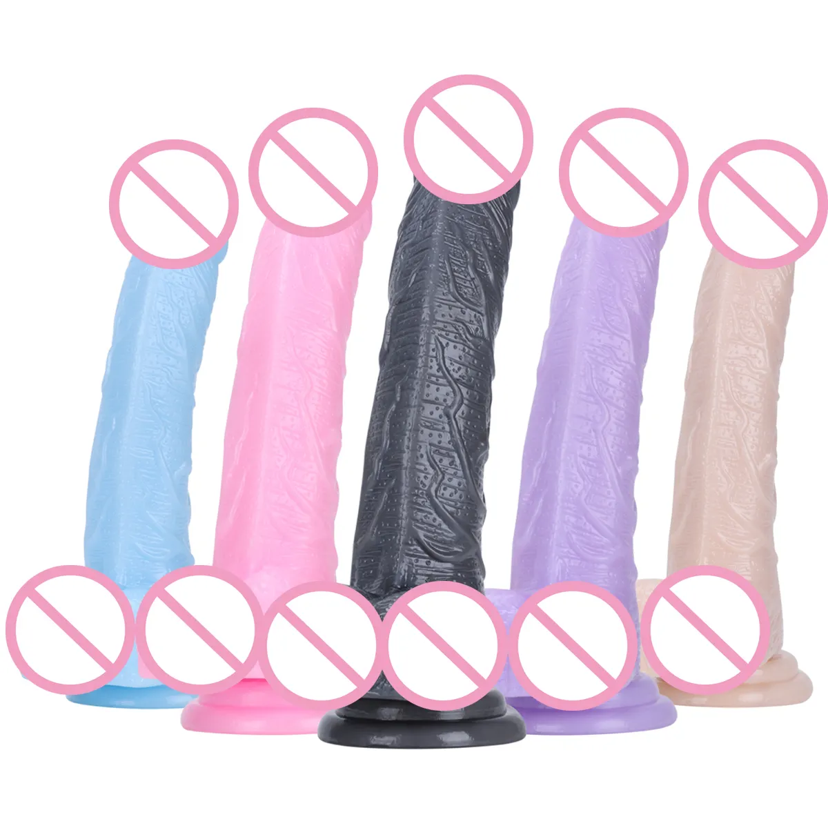 Mainan seks untuk pria wanita 21cm mainan seks Dildo buatan Dong plastik untuk pria wanita dewasa masturbasi