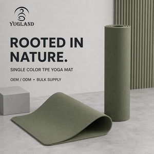 Tapete de Yoga TPE de un Solo Color, Marca Privada Yugaland, Logotipo Personalizado, Antideslizante, para Pilates, Venta al Por Mayor de Fábrica - Product Image 1