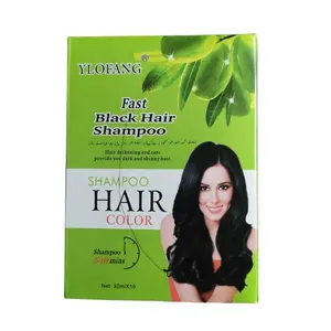 Ylofang, shampoo preto de tintura natural, escurecimento fácil de usar, economia de tempo em 5 -10 minutos