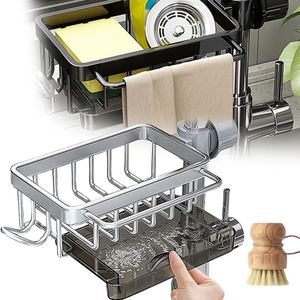 Support de rangement multifonctionnel et réglable pour éponge, détachable, pour robinet d'évier de cuisine - Product Image 4