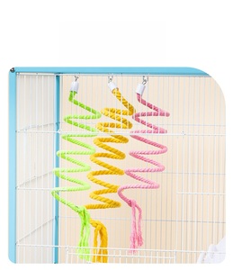 Mainan burung burung beo memanjat tali katun Chewproof bertengger dengan panjang dapat diatur untuk Cockatiels burung parkit perlengkapan burung - Product Image 6