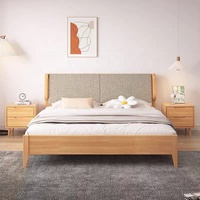 Lit de rangement tapissé en bois massif, style nordique moderne et simple, avec système de levage à vérin à gaz, taille King Size, pour chambre à coucher, maison ou hôtel