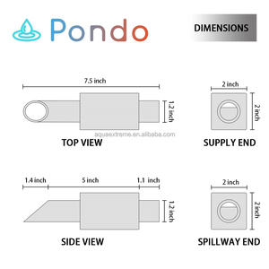 หัวน้ำพุทรงกลม <span class=keywords><strong>PONDO</strong></span> ขนาด 1.5 นิ้ว, รางน้ำสแตนเลส 316 พร้อมแผ่นกั้นน้ำแบบพ่นสำหรับสระว่ายน้ำและบ่อ - Product Image 4