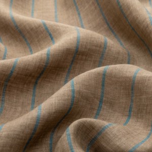 Tela Ecológica 100% Lino Puro Teñido con Hilo, Estampado a Rayas Marrón, Transpirable y Tejida para Camisas, Vestidos y Textiles para el Hogar - Product Image 2