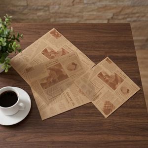 Feuilles de papier sulfurisé vintage résistantes à la graisse pour paniers alimentaires, idéales pour l'emballage des aliments frits et des snacks dans les restaurants et la restauration rapide. - Product Image 1
