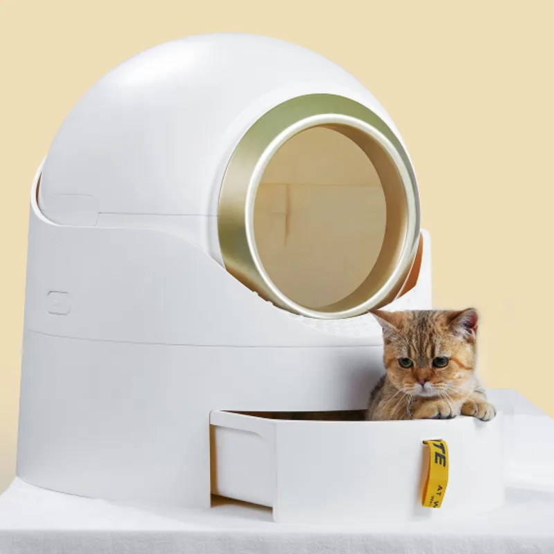 高級大型密閉型自動猫トイレトイレ自動スマートインテリジェントセルフクリーニング猫トイレボックス猫用