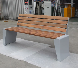 Muebles <span class=keywords><strong>de</strong></span> exterior Banco <span class=keywords><strong>de</strong></span> <span class=keywords><strong>madera</strong></span> para sentarse Parque público <span class=keywords><strong>Madera</strong></span> recuperada y metal Banco alto Asientos Exterior Jardín Patio Asiento Banco - Product Image 5