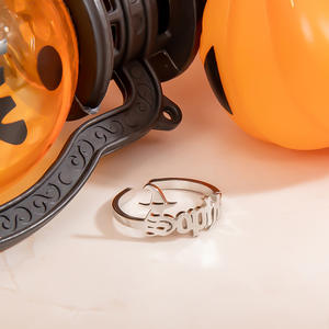Anillos de Moda con Diseño de Letras, Color Oro de 18K, Estilo Halloween, Joyería Unisex - Product Image 2