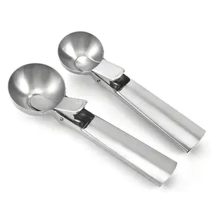 Ice Cream Scoop Stainless Steel Ice Cream Spoon Watermelon Baller Scoop Fruit Dessert Spoon Ice Cream Ball Maker Kitchen Tools