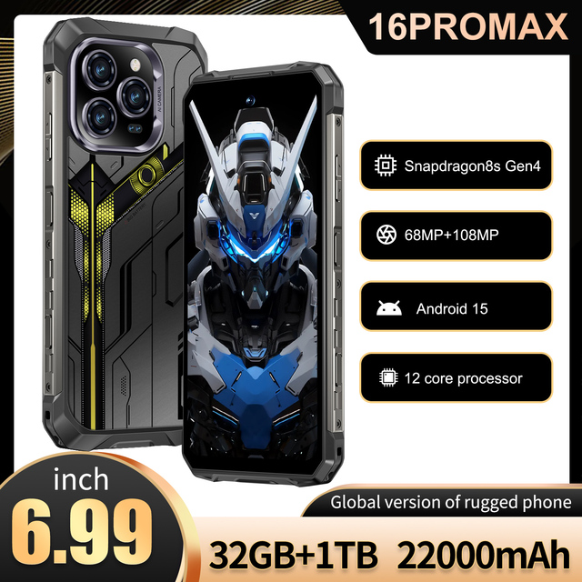 2025 Latest Model Kingkong 5 Rugged Smartphone 6.99'' FHD 32GB+1TB 22000mAh Android 15 Mobile Phones NFC LTE Waterproof Phone