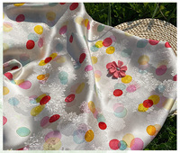 Tissu 100% rayonne, nouveau style chinois, à pois multicolores, tombé fluide, doux pour la peau, tissu jacquard pour la confection de robes (Cheongsam)