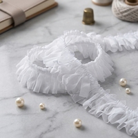 Dentelle à franges en tissu chiffon tissé à la machine de 2 pouces, accessoires pour vêtements DIY, textile de maison