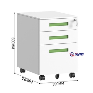 Cassettiera Mobile in Acciaio a 3 Cassetti Stile Industriale, Armadietto Portadocumenti in Metallo Resistente da Scrivania per <span class=keywords><strong>Studio</strong></span> Architettonico - Product Image 4
