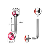 Getta Christina Vertical Hood VCH Piercing Jewelry 14G 11mm Barbell Cubic Zirconia Rings for Genitals Titanium Body Jewelry
