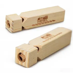 Wholesale Musical cheap wooden Whistle sound noise maker wooden train whistle for Kids