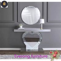 2021 Nouveau design Table console LED de luxe Table console miroir en diamant écrasé avec lumières LED