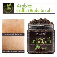 Crème exfoliante pour le visage à l'extrait de café arabe avec logo personnalisé Bain au sel de la mer Morte Spa blanchissant Gommage au café à la noix de coco pour le corps et le visage