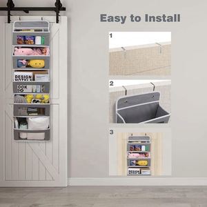 Over the <b>Door</b> Organizer Wall Closet Hanging Organizer Storage Bag With 5 Clear Window Pockets Metal Hooks - Product Image 5