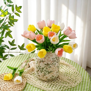 Tulipe artificielle CallaFloral à branche unique, blanche, rose, jaune, style Ins, décoration d'intérieur, fleurs de mariage - Product Image 2