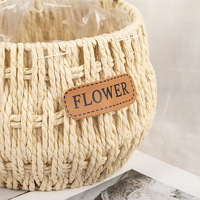 Panier en osier blanc tressé, panier rond tressé pour fruits, collations, centre de table, décoration intérieure et organisation de table, ovale tressé