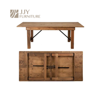 JJY-YHZ-A003 usine vente en gros de table de ferme pliante en pin table à manger d'événement de mariage campagnard