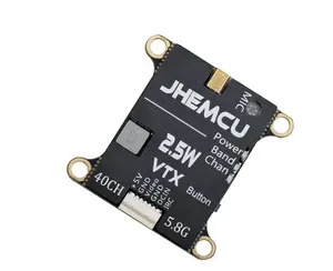 JHEMCU 2.5W VTX 5.8G 40CH可调FPV发射器内置麦克风散热器2-6s 30x30mm，适用于遥控飞机FPV远程