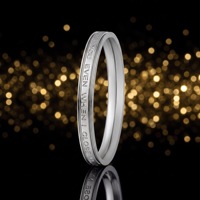 Bague de mariage unisexe en acier inoxydable et titane, style Ins, luxe léger français, avec zircon étoilé, couleur or rose, résistante au ternissement