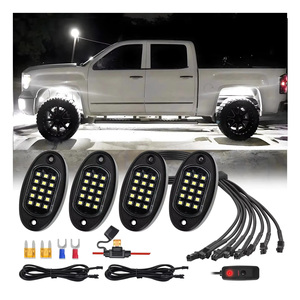 <span class=keywords><strong>Precio</strong></span> barato 4pods Pure White LED Rock Light con arnés de cableado Fuente de alimentación Off-Road Light para camión Pure White Light - Product Image 1