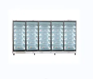 One-stop supermarket freezer design supplier glass door cooler island freezer upright freezers