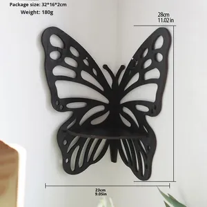 Estante de almacenamiento de mariposa artesanal de madera moderno para decoración de pared del hogar para sala de estar cristal hueco Simple - Product Image 6