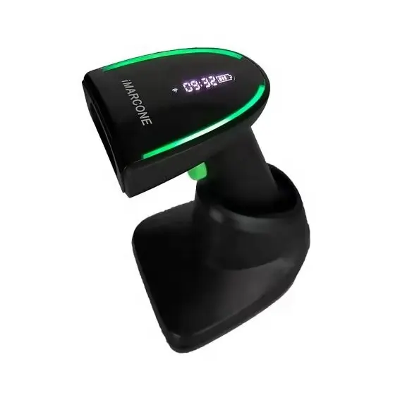 BT wireless 2D barcode scanner with time battery display