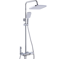 Avatto — ensemble de douche avec mitigeur et pulvérisateur, modèle Piano à 4 fonctions, Chrome, blanc, gris, pour salle de bains