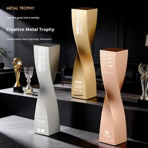 รางวัลโลหะแบบกำหนดเอง รุ่นใหม่ ปี 2025 สำหรับพนักงานดีเด่น รูปทรงเสาบิด ผลิตในจีน พร้อมสลักชื่อตามสั่ง - Product Image 3