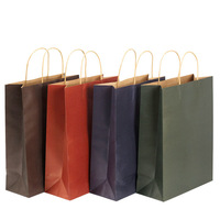 Sacs en papier kraft brun recyclé pliables avec logo imprimé personnalisé, pour emballages cadeaux et artisanat, avec poignées en ruban