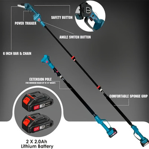2-Meter High-Altitude Telescopic Pruning Shear and Chainsaw Kit With 2 Lithium Batteries, <b>Extension</b> <b>Rod</b>, Brushless Motor - Product Image 3