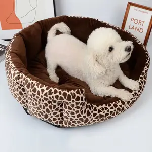 Lüks Anti kayma peluş yumuşak sakinleştirici köpek yatağı yıkanabilir ekstra büyük köpek kanepe Faux kürk kabarık kedi yuvarlak sıcak Pet kedi yatakları