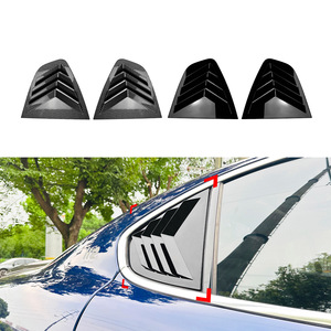 Autocollants de ventilation de fenêtre de voiture, texture carbone noir piano, adhésifs pour carrosserie, pour Alfa Romeo Giulia 2015+ - Product Image 1