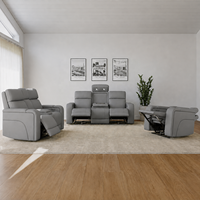 Ensemble de canapés inclinables électriques modernes 3+2+1 pour home cinéma, avec table escamotable 3 places, prise de charge sans fil et table console 2 places