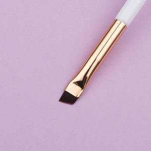 Venta al por mayor de lujo de color oro blanco de un solo pelo sintético <span class=keywords><strong>fino</strong></span> firme en ángulo delineador de cejas de doble cara cepillo Spoolie OEM - Product Image 6
