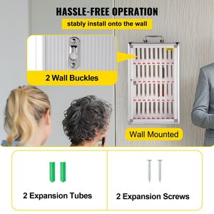 Silver Aluminum Alloy 36-Slot Cell Phone Cabinet <b>Portable</b> Handle Key <b>Lock</b> Handwritten Tags Wall-Mounted Storage Locker for - Product Image 4
