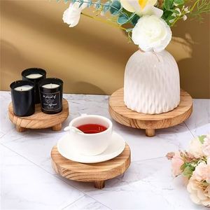 Wooden Tray Display Base Circular Freestanding For Bathroom Toiletries Storage Home Decor - Product Image 1