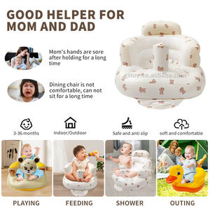 3-36 Months Baby <strong>Sit</strong> <strong>Me</strong> <strong>up</strong> Chair Waterproof Music Air Infants Feeding Seat Inflatable Kids Learning Sitting Sofa With Tray - Product Image 2