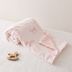 Couvertures d'emmaillotage pour bébé en coton mousseline de crêpe à pois Minky super doux, motif dinosaure arc-en-ciel personnalisé pour garçon et fille, confortables - Product Image 2