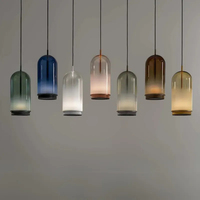 Lampe en verre de petite taille au design moderne XCP18657, abat-jour cylindrique, luminaire suspendu pour la maison, le bureau, LED or/noir/blanc