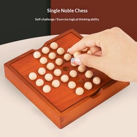 Solitaire en bois de qualité supérieure, Échecs Kongming, Jeu de société pour un seul joueur pour adultes et enfants, Jeu de puzzle décontracté et de loisirs