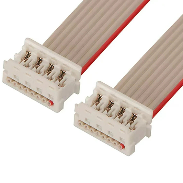 White 2.54mm IDC Flat Ribbon Cable Flexible 6 to 10/12/20/24 Pin Connector PVC Insulated for Electronic Applications