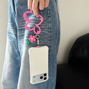 Cute Flower Pendant Lanyard Rope Universal Phone Camera Patch Cord Hands Free Durable <b>Chain</b> Anti-lost Floral Heart Wrist Strap - Product Image 3