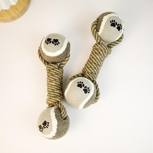 Wholesale Interactive <b>Dog</b> Chew Toys Durable Dumbbell Cotton Rope Tennis Paw <b>Ball</b> Funny Cartoon Eco-Friendly Outdoor Indoor Use - Product Image 1