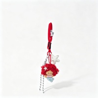 Porte-clés mignon personnalisé en peluche avec mousqueton, pendentif de sac à cheveux bouclés et duveteux, figurine de dessin animé Kawaii, breloque étoile en peluche douce pour sac à dos