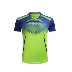 Men's Soccer Jersey Set Gradient Green Blue V-Neck Short Sleeve Moisture Wicking Polyester Uniform All Seasons Athletic Fit - Product Image 2